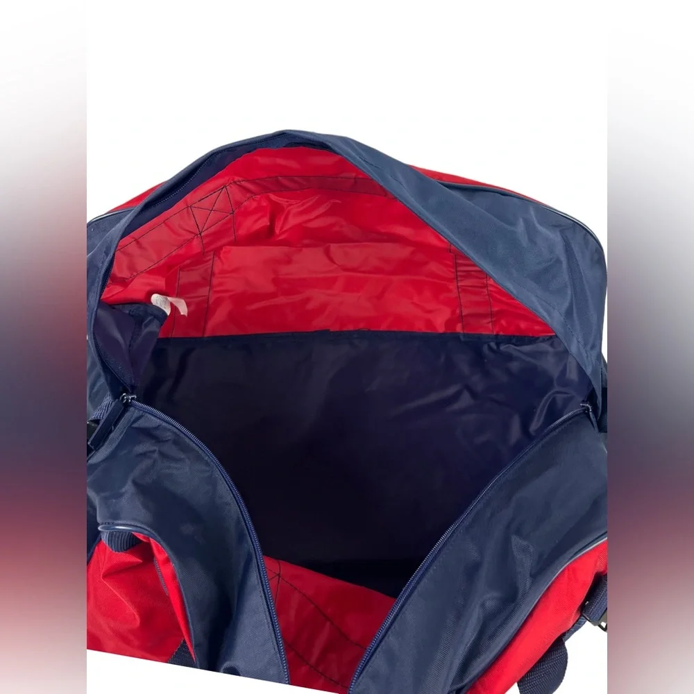 Polo Sport Ralph Lauren Spell Out Colorblock Duffel Gym Gag Vintage 90s Red USA